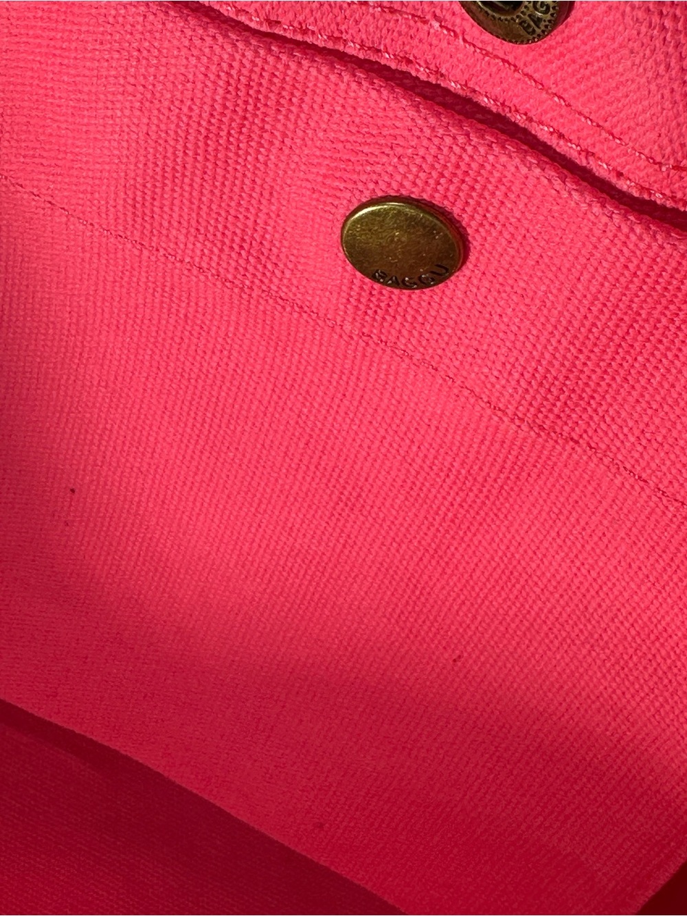 BAGGU Hot Pink Canvas Tote with Adjustable Shoulder Strap - Picture 5 of 9
